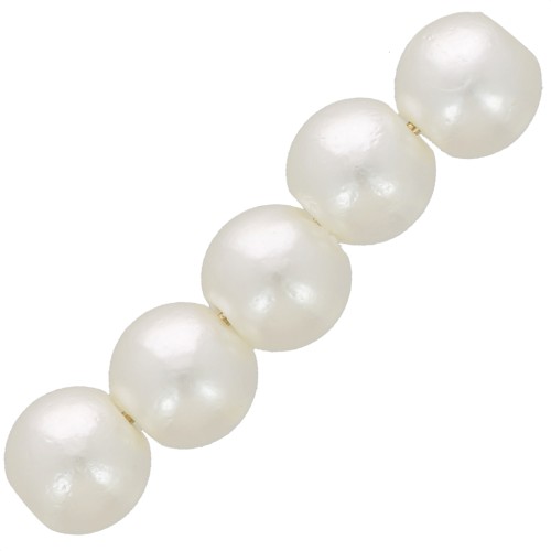 Perles rondes 5 mm imitation perle d'eau douce - Crème nacré x80