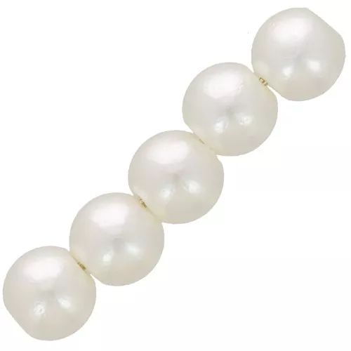 Perles rondes 5 mm imitation perle d'eau douce - Crème nacré x80