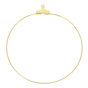 Supports boucles d'oreilles - Créoles 50 mm doré à l'or fin x2