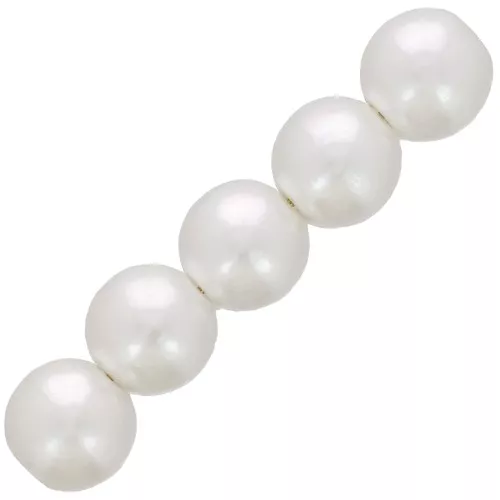 Perles rondes 8 mm imitation perle d'eau douce - Blanc nacré x50