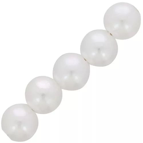 Perles rondes 10 mm imitation perle d'eau douce - Blanc nacré x50