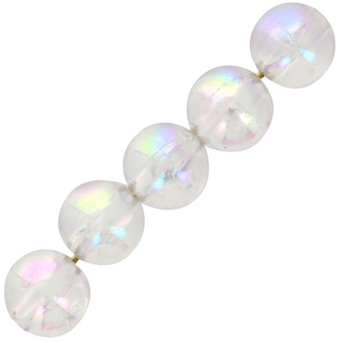Perles rondes en acrylique 12 mm - Transparent effet AB x8