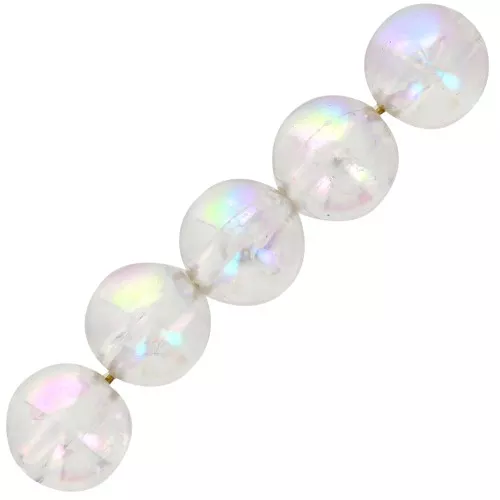 Perles rondes en acrylique 12 mm - Transparent effet AB x8