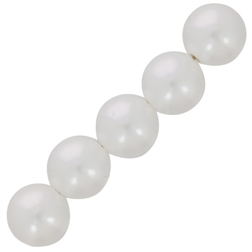 Perles rondes 14 mm imitation perle d'eau douce - Blanc nacré x20