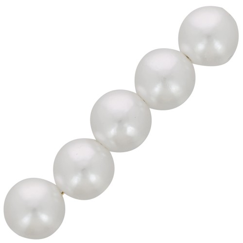 Perles rondes 16 mm imitation perle d'eau douce - Blanc nacré x15