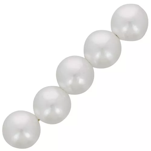 Perles rondes 16 mm imitation perle d'eau douce - Blanc nacré x15