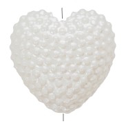 Perles coeurs texturées 11x12 mm imitation perle d'eau douce - Crème nacré x4|raw }}