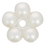Perles rondelles fleurs 15 mm - imitation perle d'eau douce - Crème nacré x4|raw }}