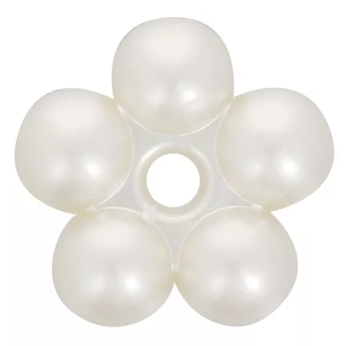 Perles rondelles fleurs 15 mm - imitation perle d'eau douce - Crème nacré x4