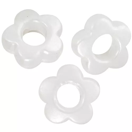 Perles fleurs 8 mm - imitation perle d'eau douce - Crème nacré x4