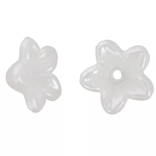 Fleurs 10 mm - imitation perle d'eau douce - Blanc nacré x20