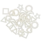 Assortiments de 120 cabochons lunes étoiles imitation perle eau douce -Crème nacré|raw }}