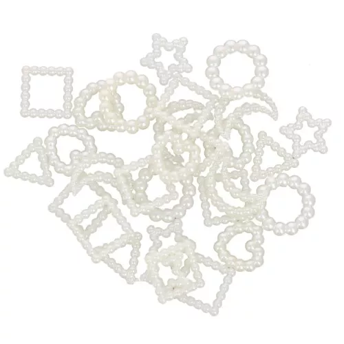 Assortiments de 120 cabochons lunes étoiles imitation perle eau douce -Crème nacré