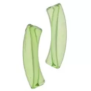 Perles tube incurvé en acrylique transparent 32x8 mm - Vert clair x6