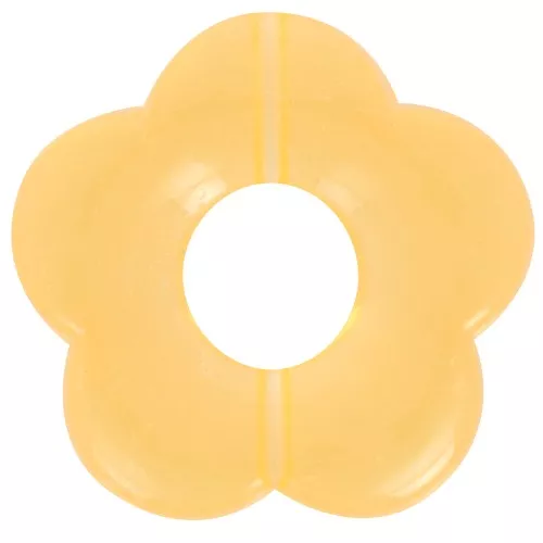 Perle fleur en acrylique transparent 26 mm Jaune Orangé x1