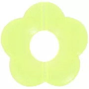 Perle fleur en acrylique transparent 26 mm Vert pomme x1