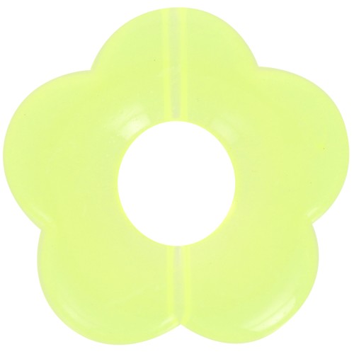 Perle fleur en acrylique transparent 26 mm Vert pomme x1