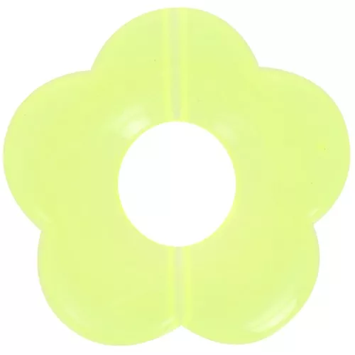 Perle fleur en acrylique transparent 26 mm Vert pomme x1