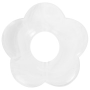 Perle fleur en acrylique transparent 26 mm Marbré blanc x1|raw }}