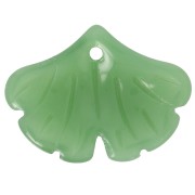 Pendentif feuille Ginkgo en verre 15x20 mm - Vert x1|raw }}