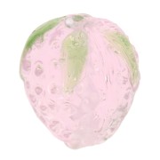 Perle fraise en verre 16x14 mm -Transparent Rose x1|raw }}