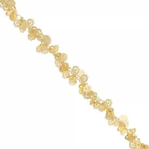 Chaîne maille Fantaisie tête de mort 7 mm doré x 25cm
