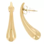 Boucles d'oreilles goutte d'eau 29x8 mm Acier inoxydable 316L Doré x2