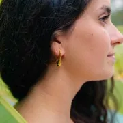 Boucles d'oreilles goutte d'eau 29x8 mm Acier inoxydable 316L Doré x2