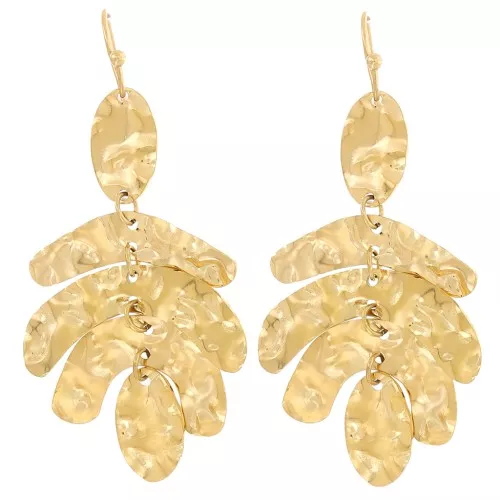 Boucles D'oreilles Strass Et Cristal Jaune Clair - Métal Doré Sans Nickel - Neuf Avec étiquettes - Modèle N°1
