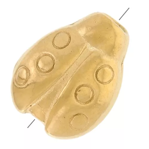 Perle coccinelle 7.5x6 mm - Acier inoxydable 316L Doré x1