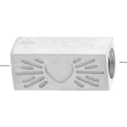 Perle tube rectangle 7x3 mm motif coeur - Acier inoxydable 316L x1