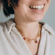 Breloque noeud 16x17 mm Acier inoxydable 304L - Doré x1