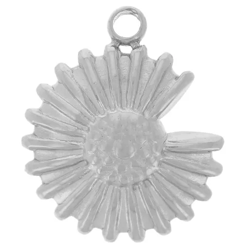 Breloque fleur marguerite 10 mm Acier inoxydable 304L x1