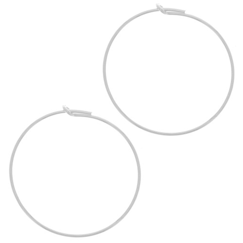 Créoles fines à décorer 25 mm - Argent 925 x2