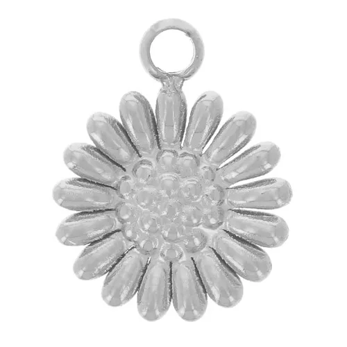 Breloque fleur Tournesol 7 mm Acier inoxydable 304L x1