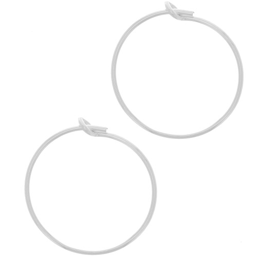 Créoles fines à décorer 15 mm - Argent 925 x2