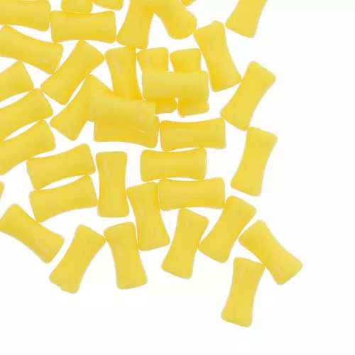 Perles tube de bambou en acrylique opaque 11x5 mm Jaune x30