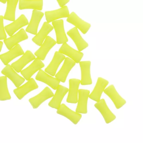 Perles tube de bambou en acrylique opaque 11x5 mm Jaune Fluo x30