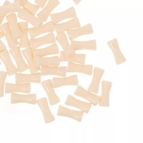 Perles tube de bambou en acrylique opaque 13x5 mm Nude x15