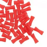 Perles tube de bambou en acrylique opaque 13x5 mm Rouge x15