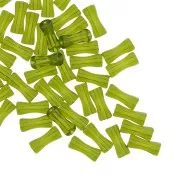 Perles tube de bambou en acrylique transparent 13x5 mm Vert x15
