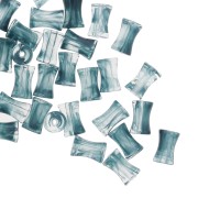 Perles tube de bambou en acrylique transparent 13x8 mm Marbré Bleu Gris x20|raw }}