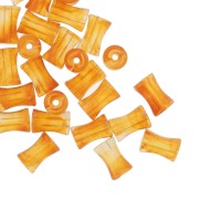 Perles tube de bambou en acrylique transparent 13x8 mm Marbré Jaune Orangé x20|raw }}