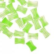 Perles tube de bambou en acrylique transparent 13x8 mm Marbré Vert clair x20
