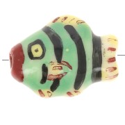 Perle poisson en céramique 12x15 mm Vert clair - Jaune x1|raw }}
