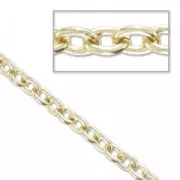 Chaîne en aluminium maille forçat 5 mm doré à l'or fin x1m