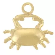 Mini breloque crabe 9 mm - Gold filled (or laminé) x1