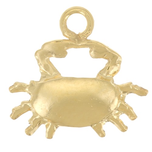 Mini breloque crabe 9 mm - Gold filled (or laminé) x1