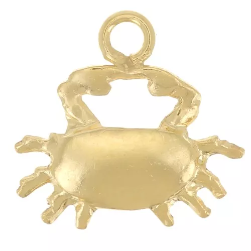 Mini breloque crabe 9 mm - Gold filled (or laminé) x1