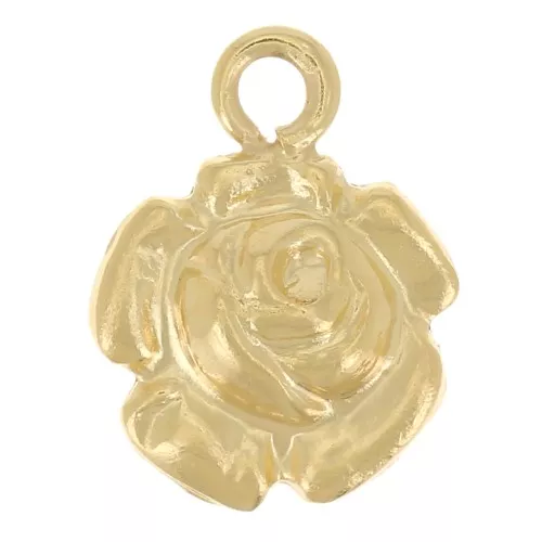 Mini breloque fleur rose 6.5 mm - Gold filled (or laminé) x1